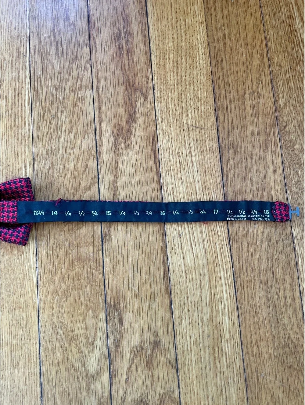 Vintage Men's Red Black Houndstooth Silk Bow Tie Adjustolox Pre-Tied